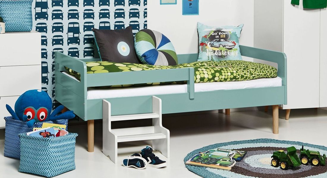 Kojenbett Kids Town Retro Buche teilmassiv mit Lattenrost