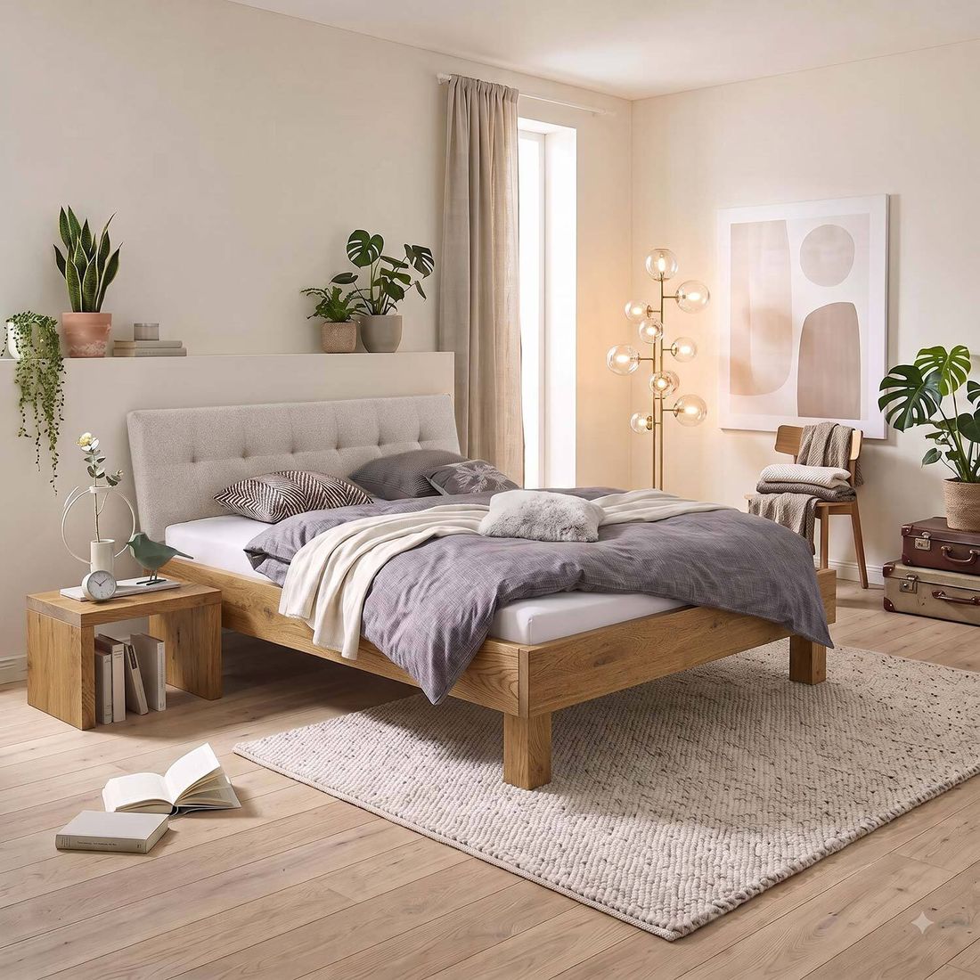 Bett Santa Luiza Wildeiche Massivholz