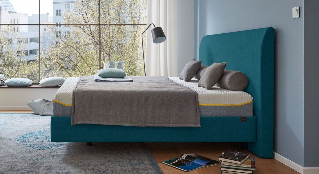 Tempur Polsterbett Classic Komfort Webstoff mit Kopfteil Shape