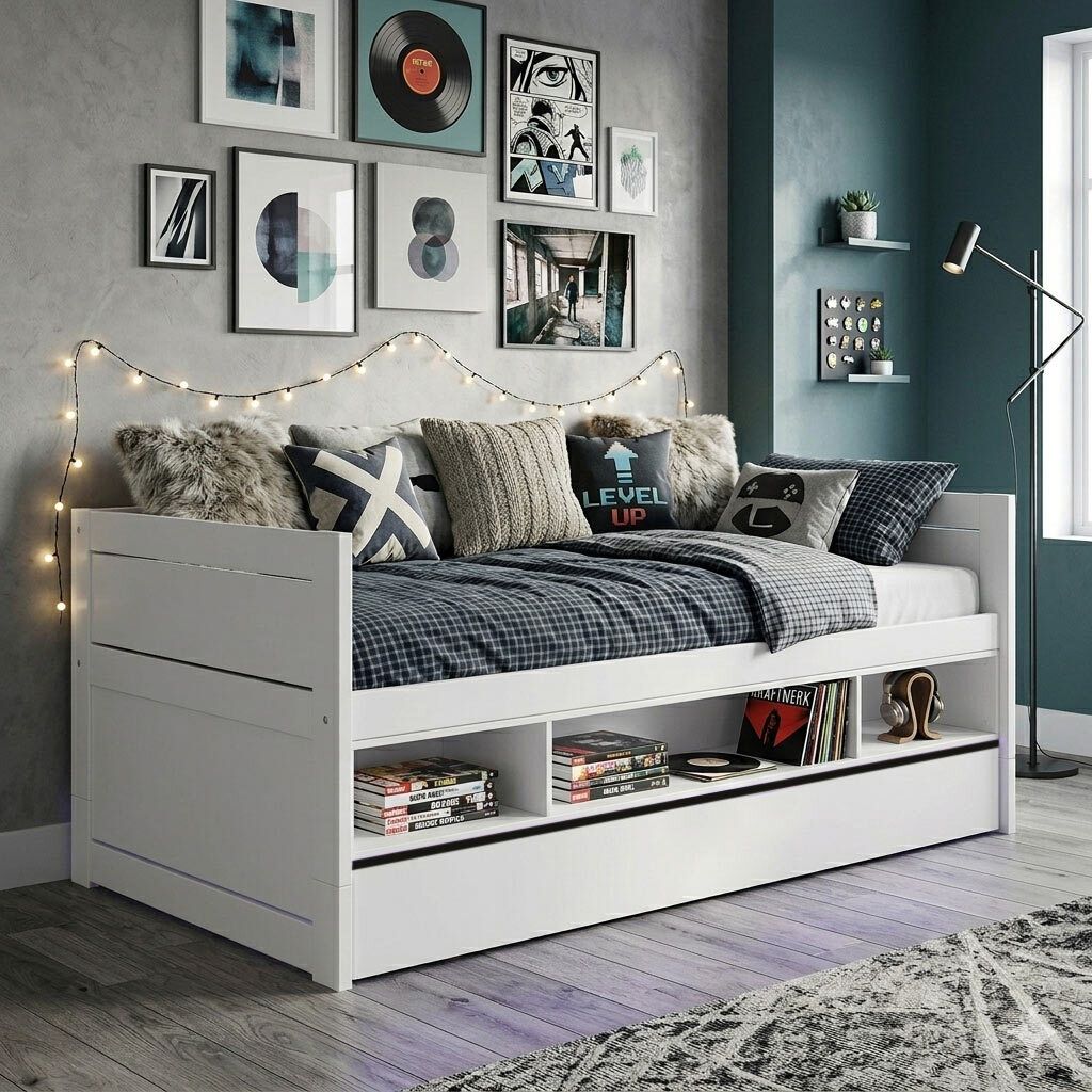 LIFETIME Sofa-Kojenbett Original Kiefer Massivholz mit Lattenrost und Schubkasten
