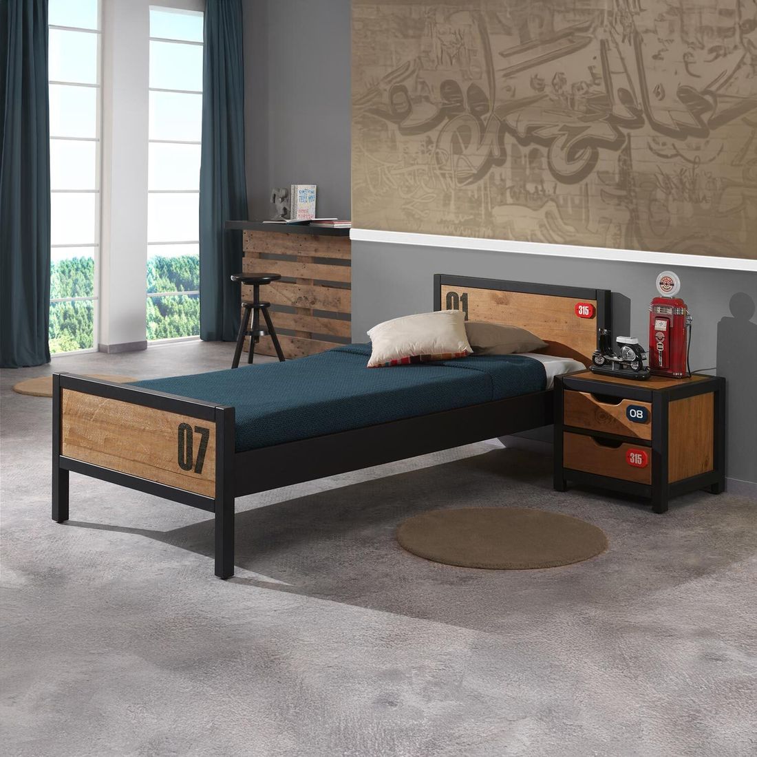 Bett Beli Kiefer teilmassiv