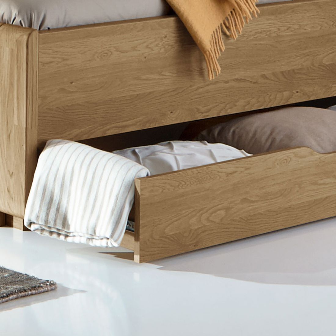 Doppelbett Toride Komfort Eiche teilmassiv mit Schubkasten