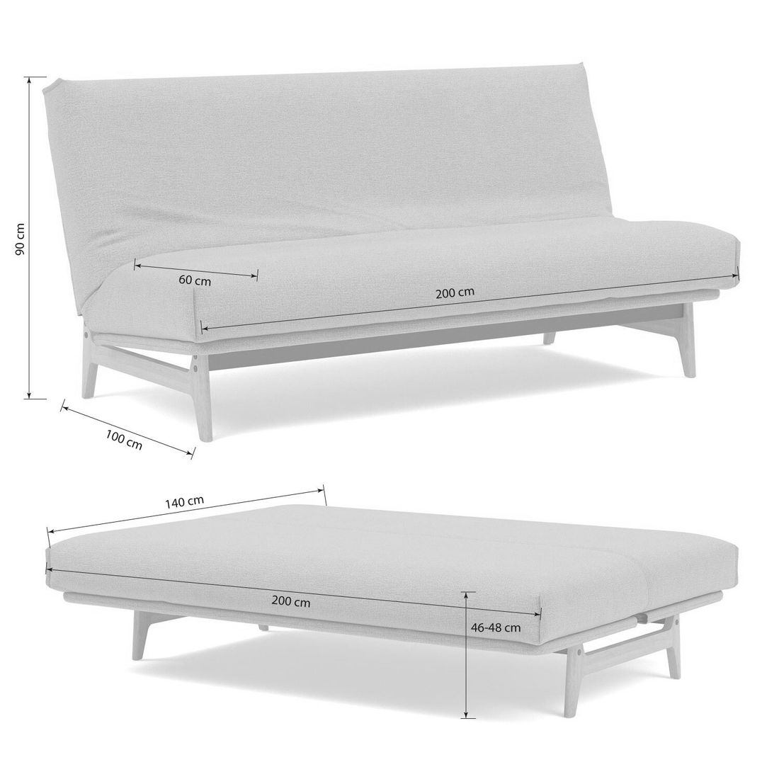 Schlafsofa Atessa Webstoff/Cord mit Lattenrost und Stauraum