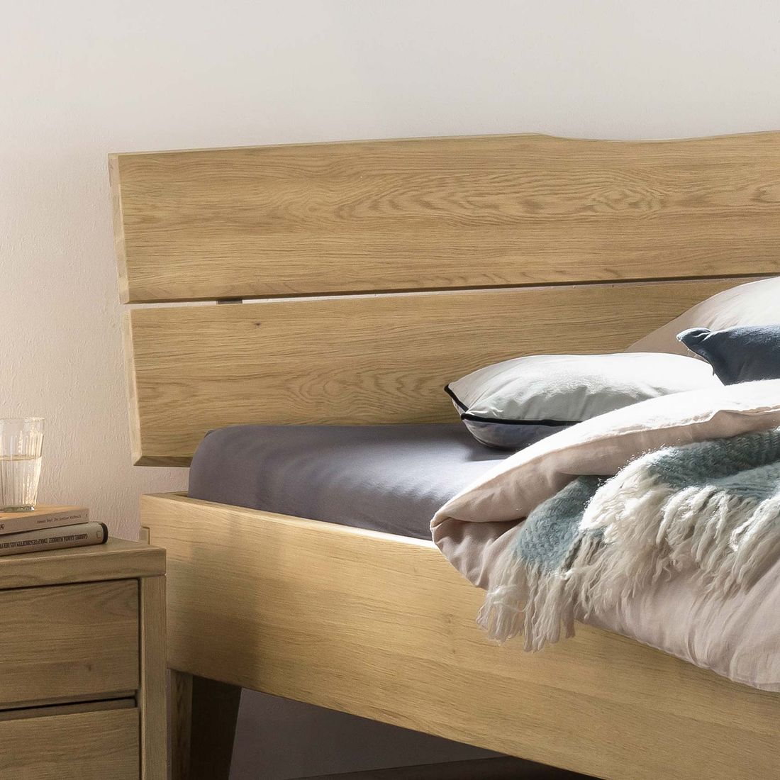 Bett Willard Komfort Wildeiche Massivholz