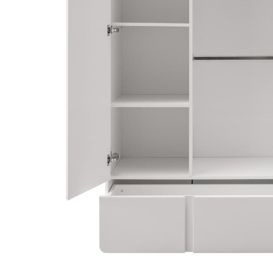Drehtüren-Kleiderschrank Kids Arctic mit Schubladen und Innenausstattung 105x193cm