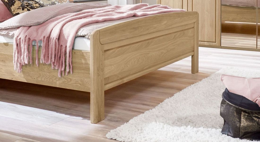 Bett Bloomfield Komfort Eiche teilmassiv mit Schubkasten