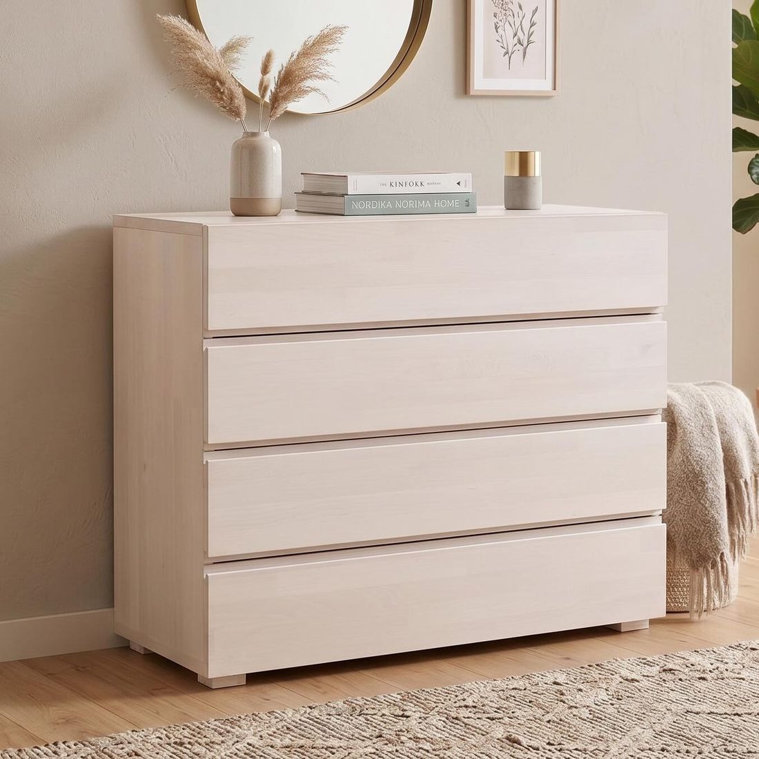 Kommode Como Buche Massivholz mit Schubladen