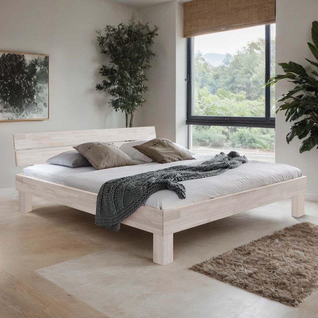 Bett Madrid Buche Massivholz