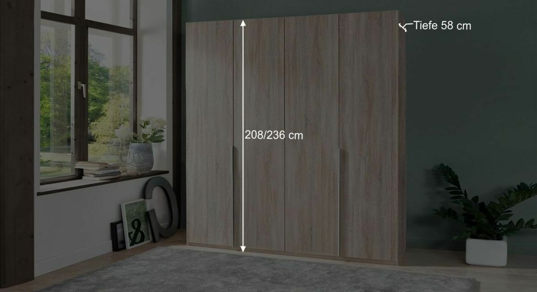 Drehtüren-Kleiderschrank Coreno Eiche Dekor