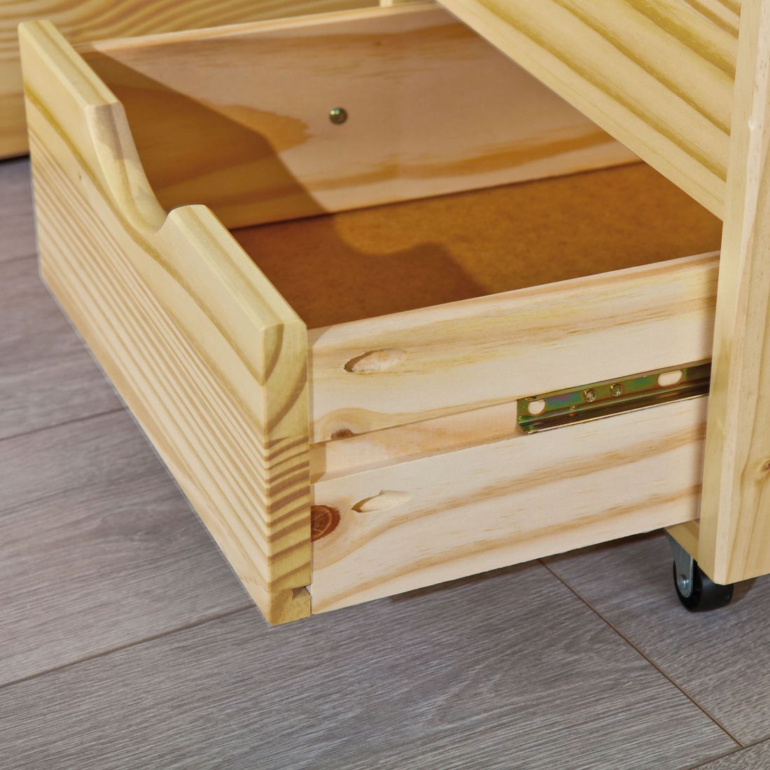 Bett Oslo Kiefer Massivholz mit Stauraum und Lattenrost