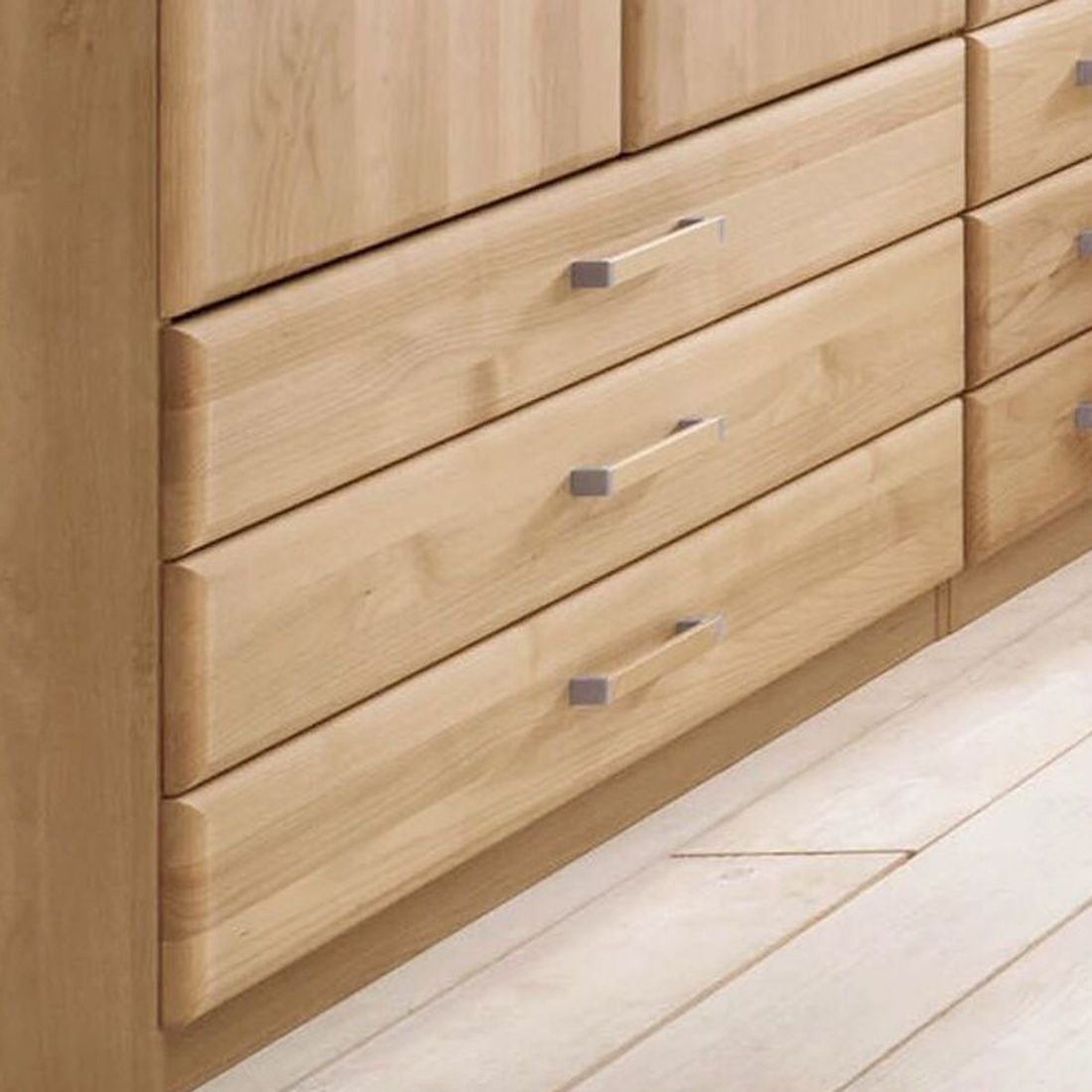 Wäscheschrank Sanando Erle teilmassiv mit Schubladen 93x180cm
