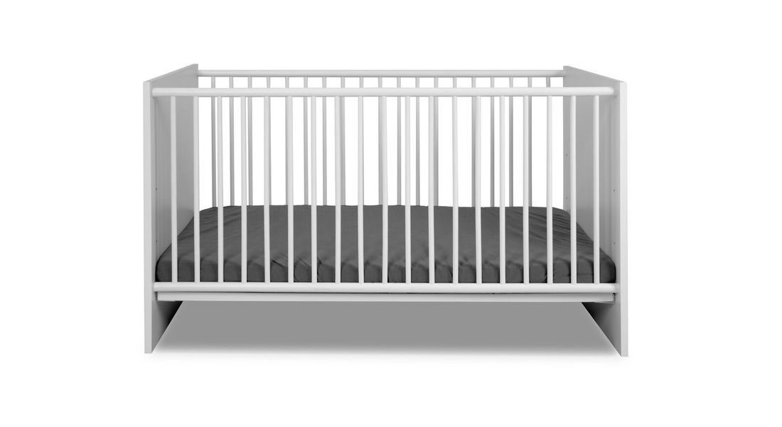Babybett Folda teilmassiv mit Lattenrost und Schlupfsprossen