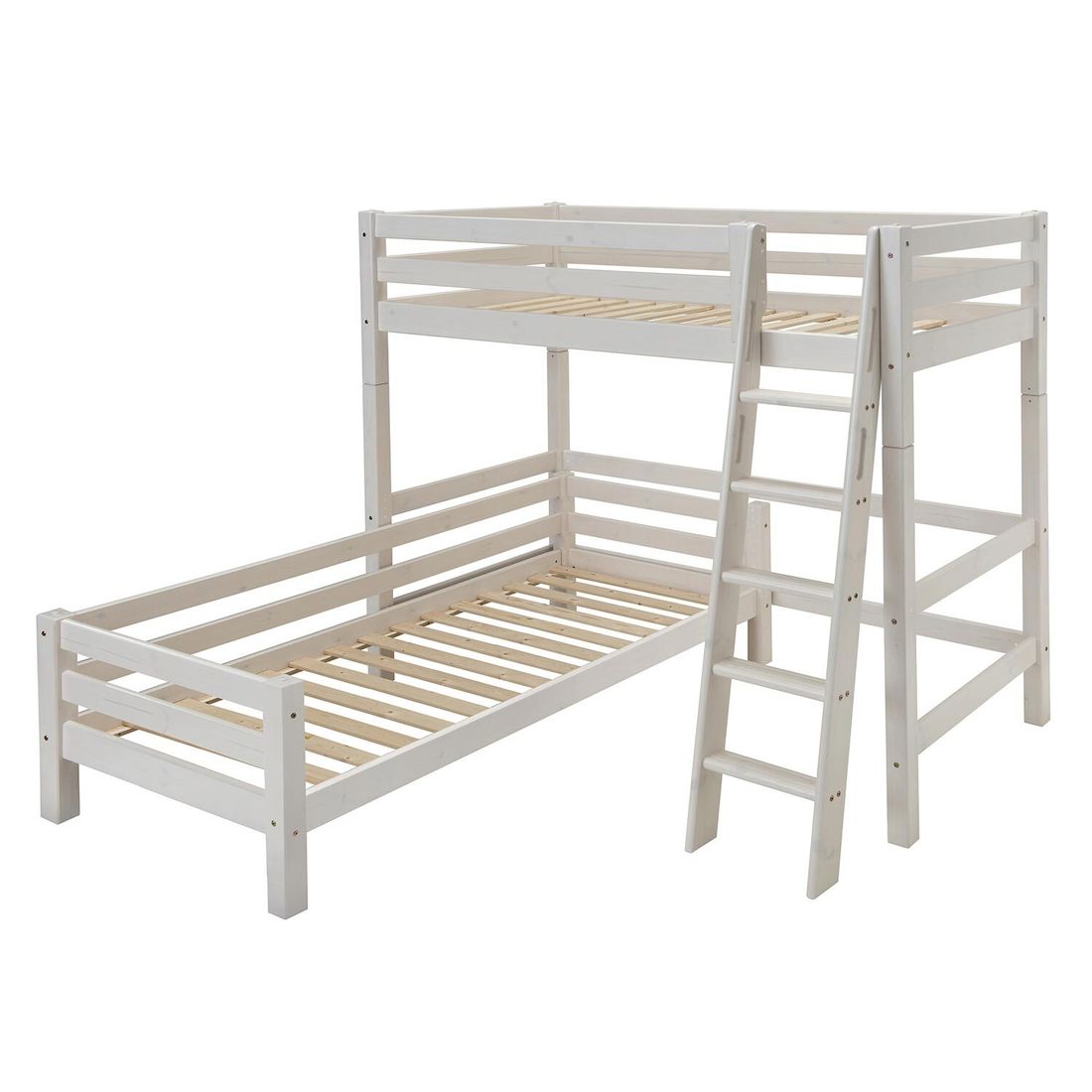 Eck-Etagenbett Kids Paradise Kiefer Massivholz mit Lattenrost