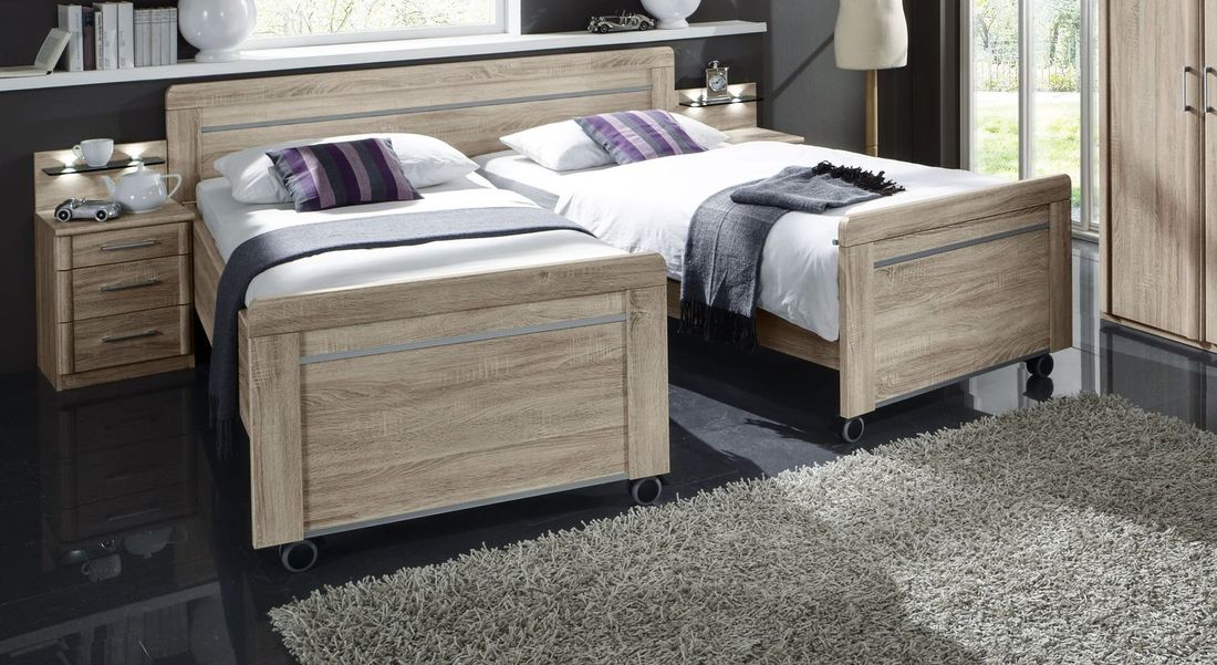 Senioren-Doppelbett Calimera Komfort mit Rollen