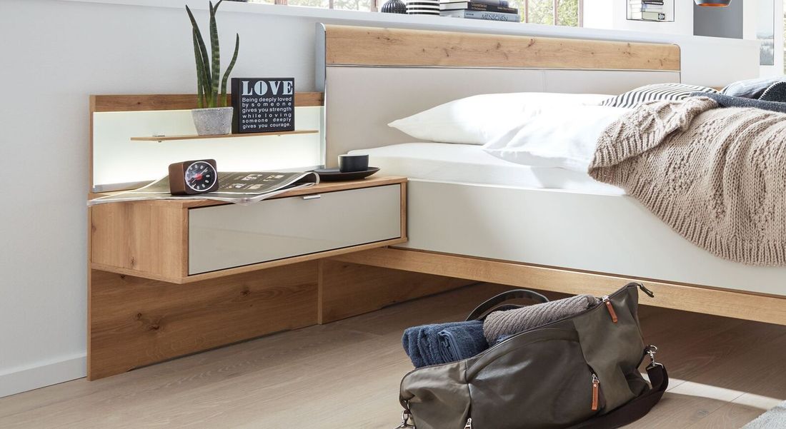 Interliving Schwebenachttisch 1017 Eiche Dekor H 48cm