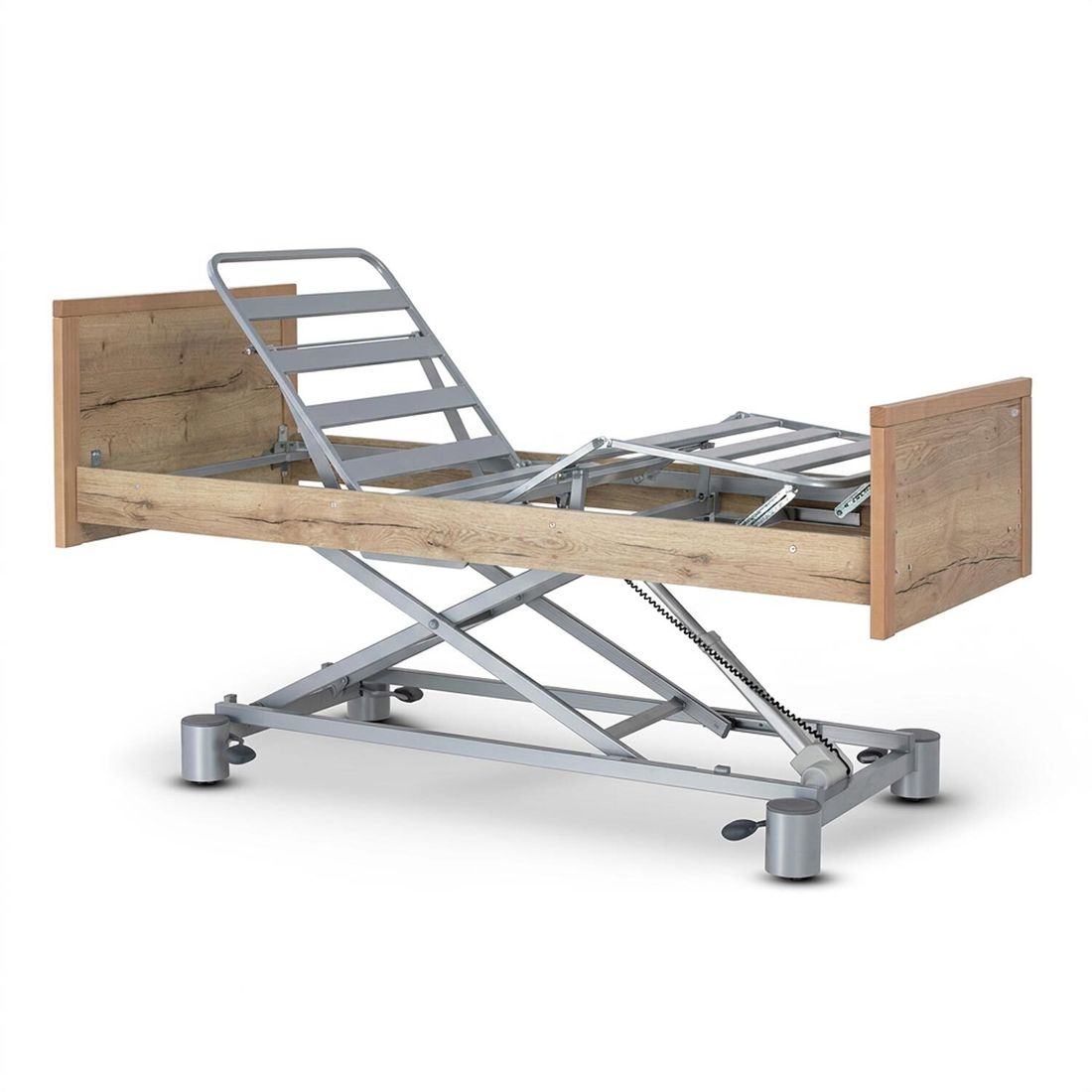 Komfortbett mit Pflegebett-Funktion Hiddensee Eiche Dekor mit Lattenrost