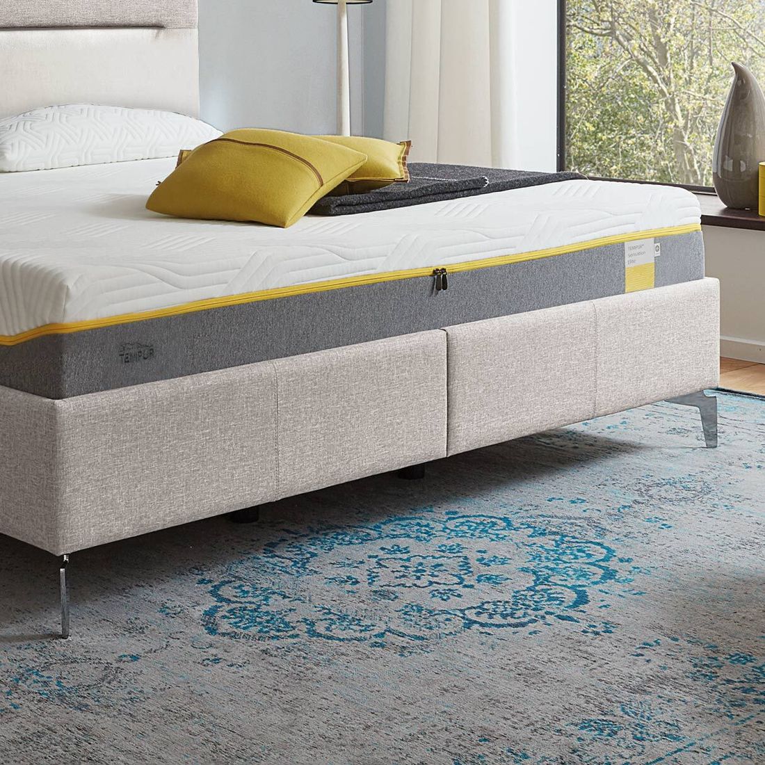 Tempur Polsterbett Classic Komfort Webstoff mit Kopfteil Texture