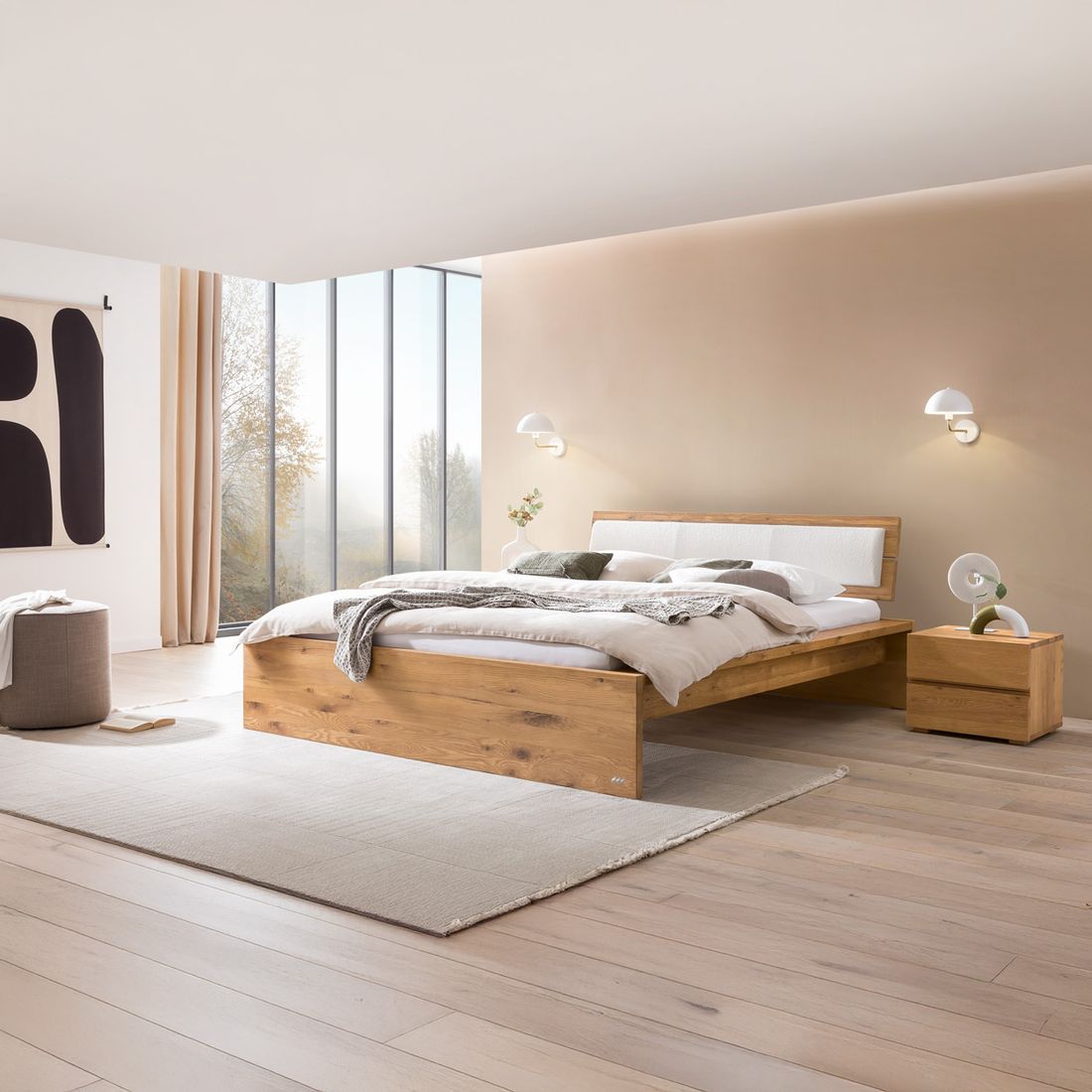 Nachttisch Bayamo Wildeiche Massivholz H 38cm