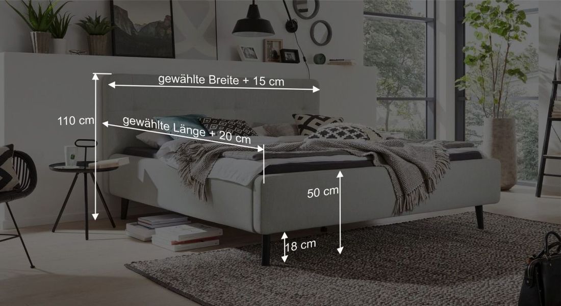 Interliving Polsterbett 1409 Komfort Webstoff