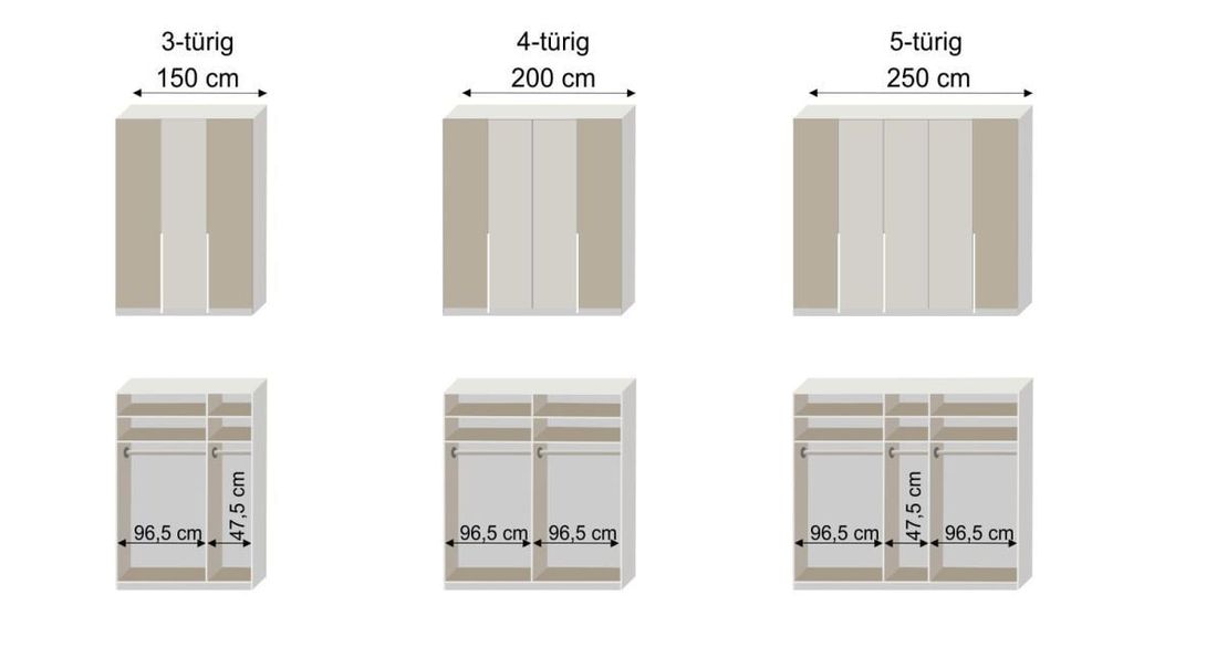 Musterring Drehtüren-Kleiderschrank San Diego mit Glasfront
