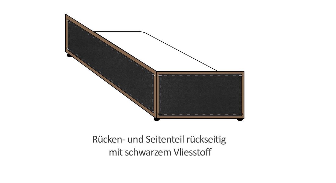 Polsterliege Lisala mit Bettkasten Seitenteil rechts