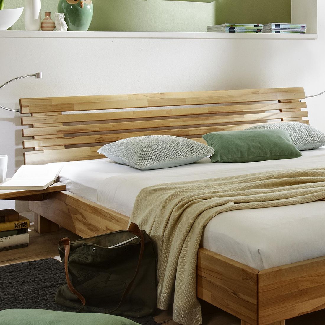 Bett Marmore Buche Massivholz