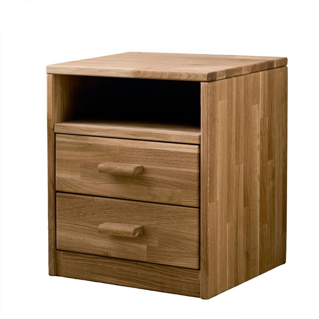 HOMELIV. Nachttisch Ewen Wildeiche Massivholz H 48cm