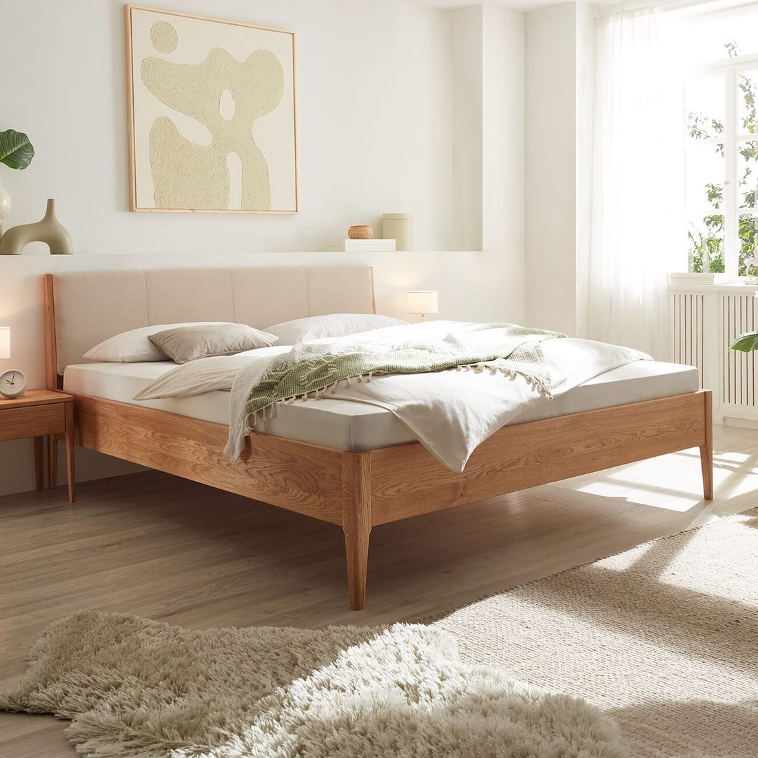 Bett Sana Komfort Wildeiche Massivholz metallfrei