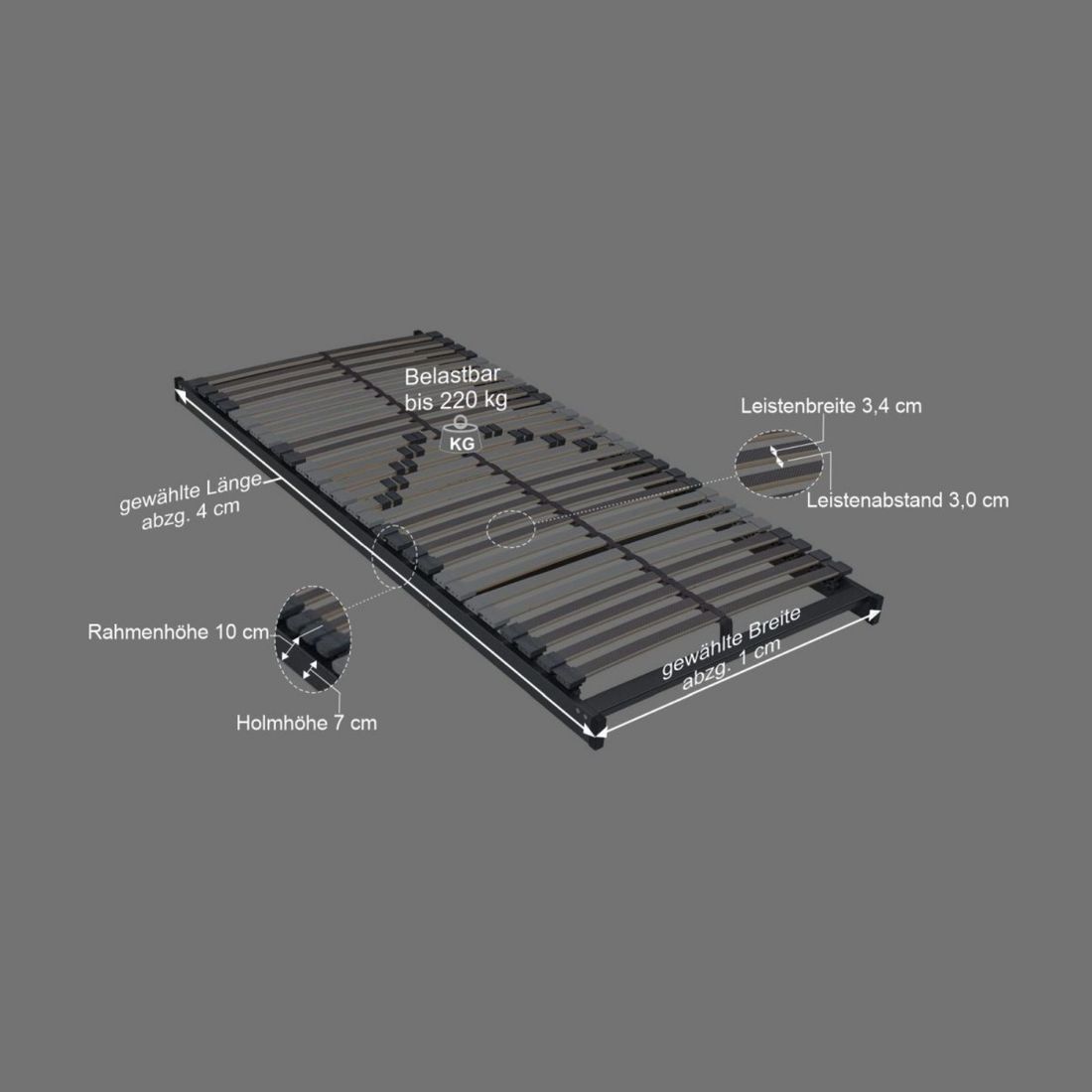 MUSTERRING Lattenrost Orthomatic 2.0 FHR XXL