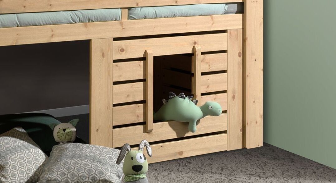 Hütten-Mini-Hochbett Vinny Kiefer Massivholz