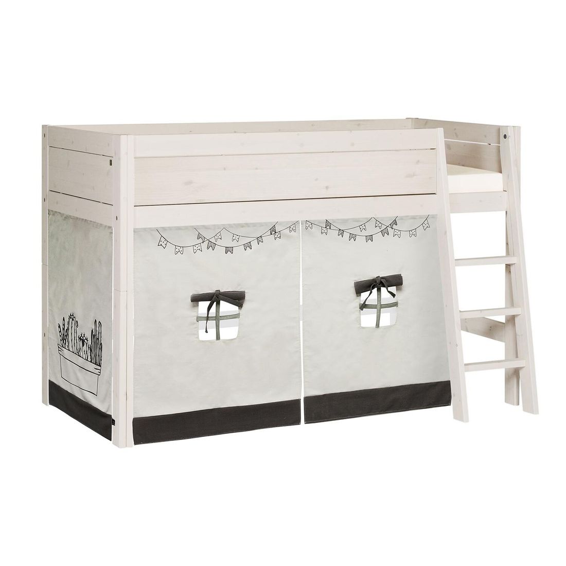 LIFETIME Midi-Hochbett Cactus Kiefer Massivholz mit Lattenrost