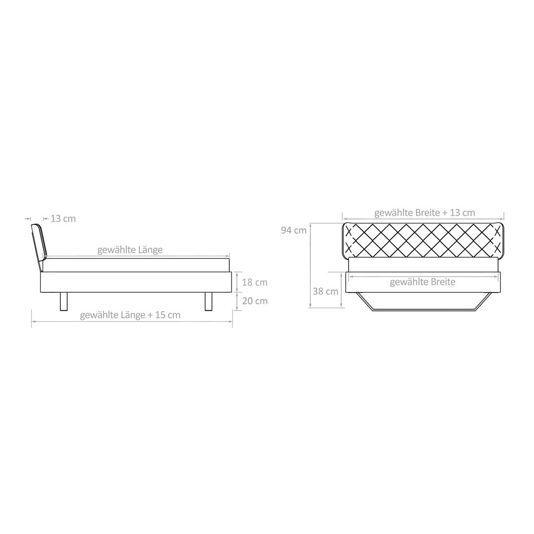 Boxspringbett Pareio Wildeiche Massivholz