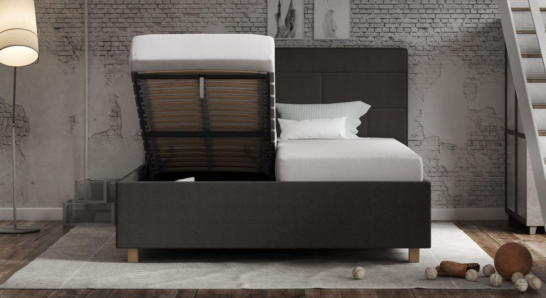 SCHLARAFFIA Polsterbett Verdi Komfort Microvelours/Webstoff mit Bettkasten und Lattenrost