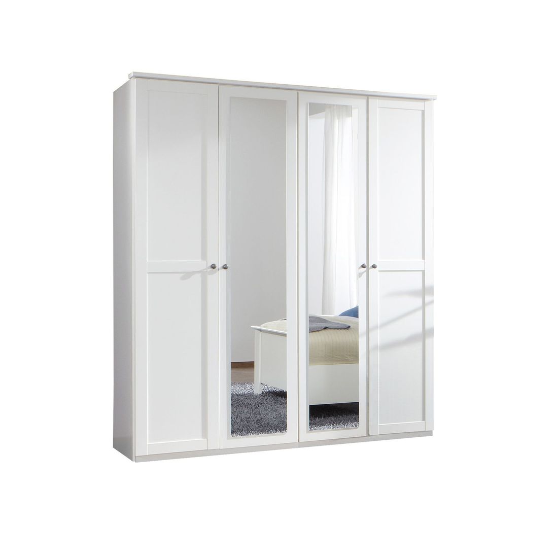 Drehtüren-Kleiderschrank Berata mit Spiegel