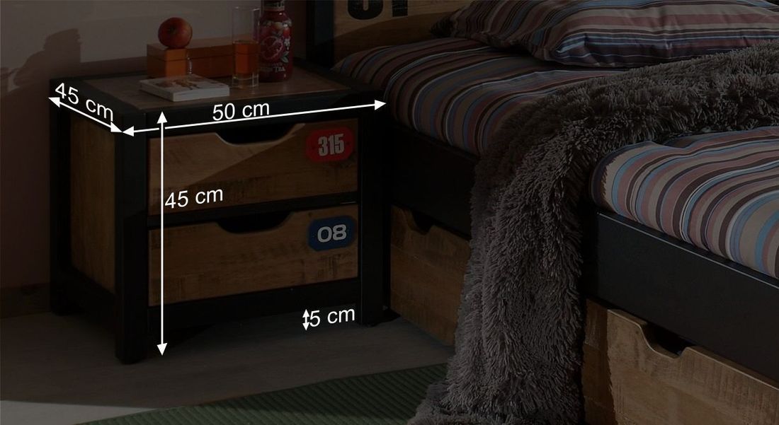 Nachttisch Beli Kiefer teilmassiv H 45cm