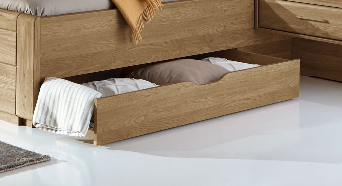 Doppelbett Toride Komfort Eiche teilmassiv mit Schubkasten
