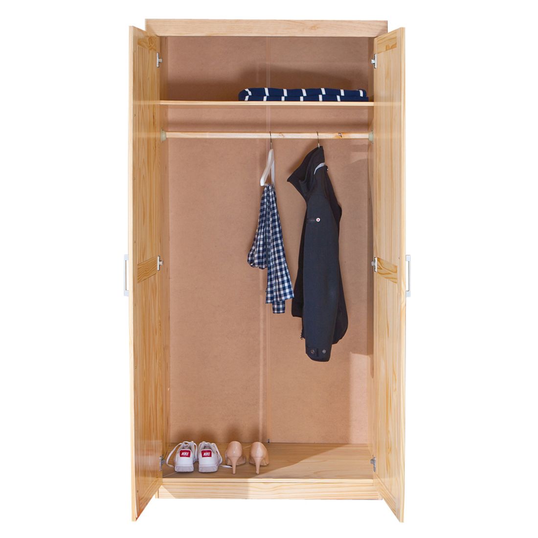 Drehtüren-Kleiderschrank Ternitz Kiefer Massivholz