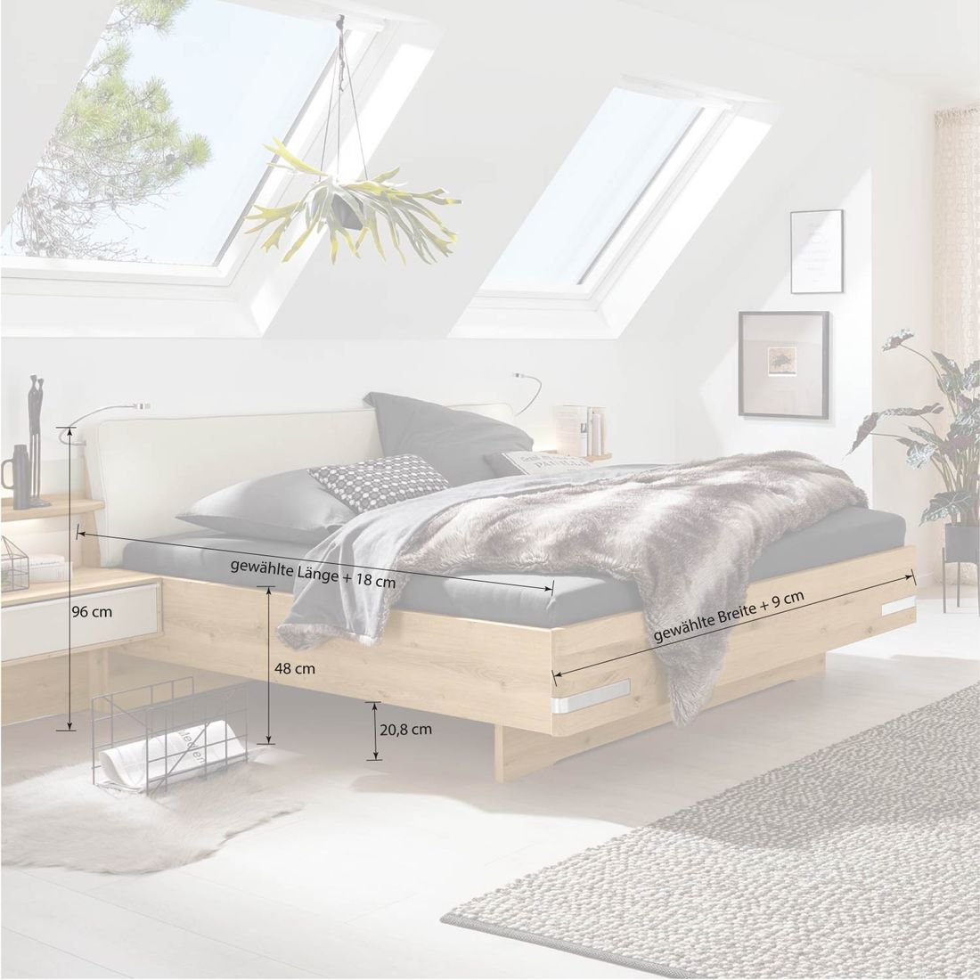 Musterring Bett Savona 2.0 Komfort Eiche teilmassiv