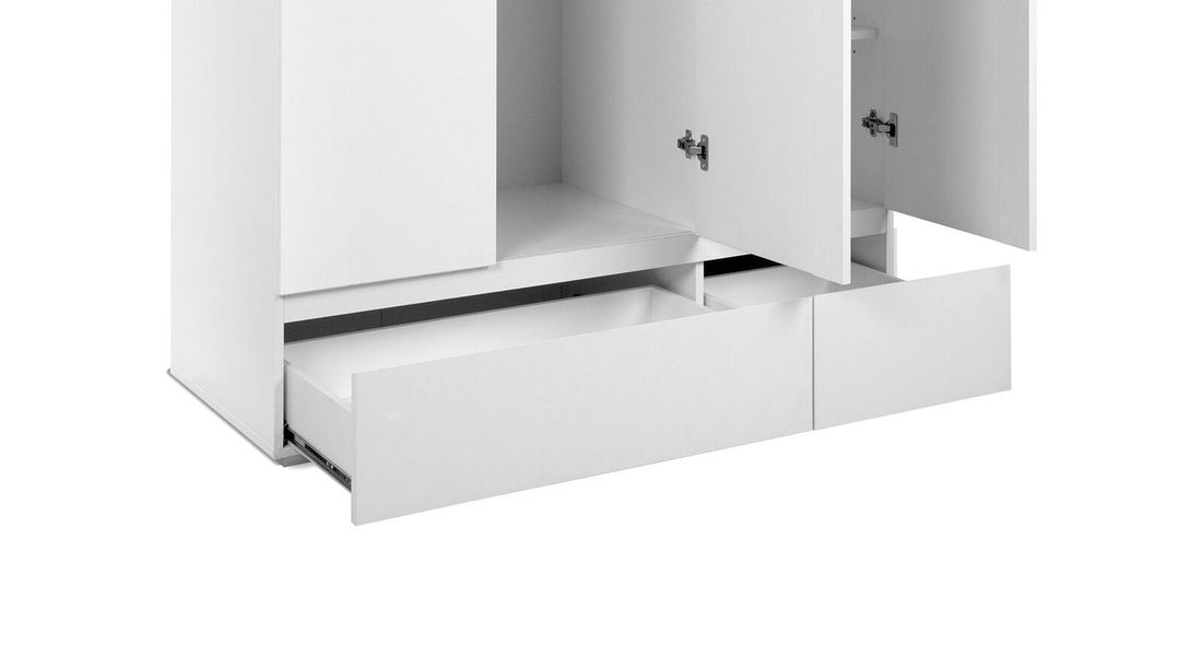 Drehtüren-Kleiderschrank Folda mit Schubladen