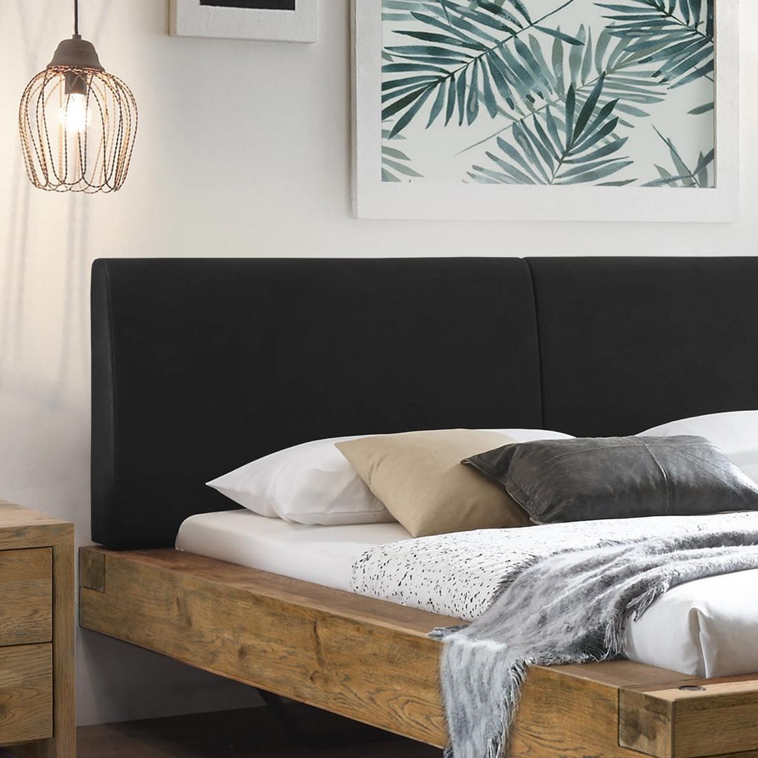 Balkenbett Okondo Wildeiche Vintage Massivholz