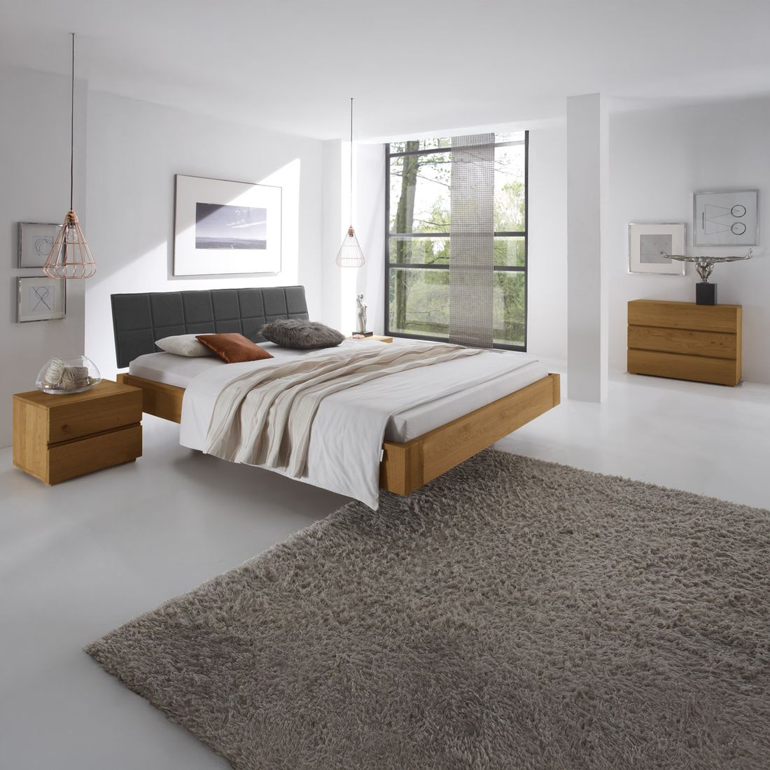 Bett Belbari Eiche Massivholz