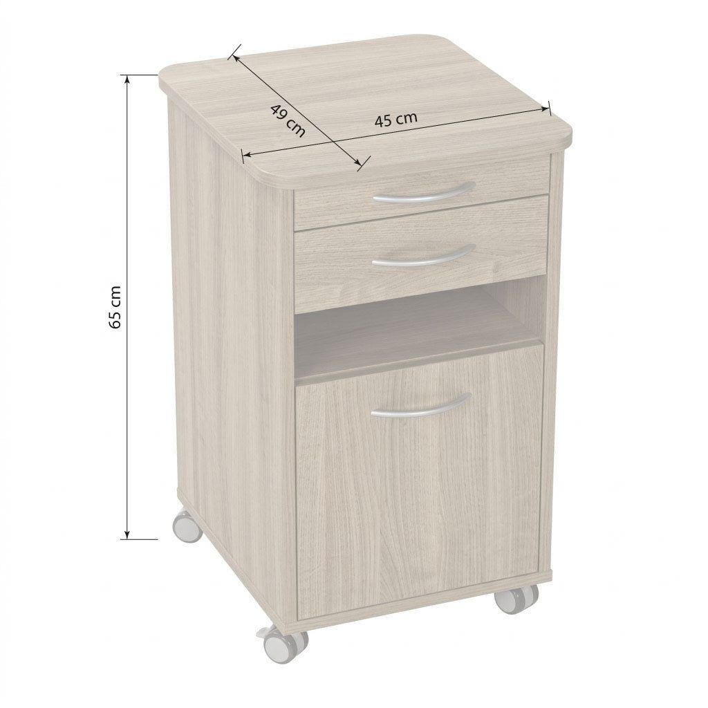 Nachttisch Usedom Eiche/Akazie Dekor H 65cm