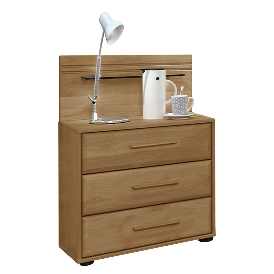Nachttisch Narita Erle teilmassiv H 53cm