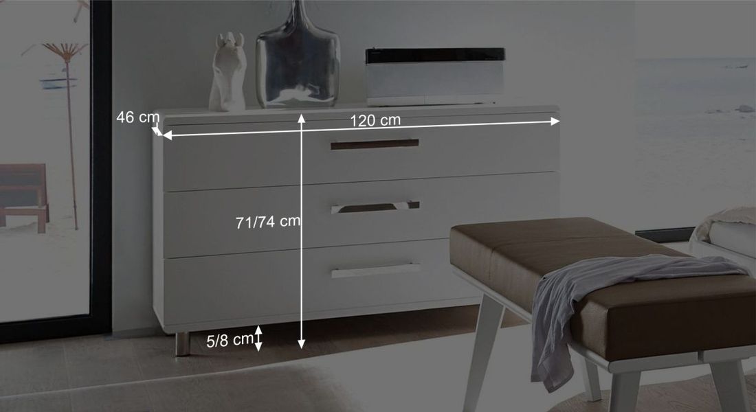 Kommode Perama Buche mit Schubladen