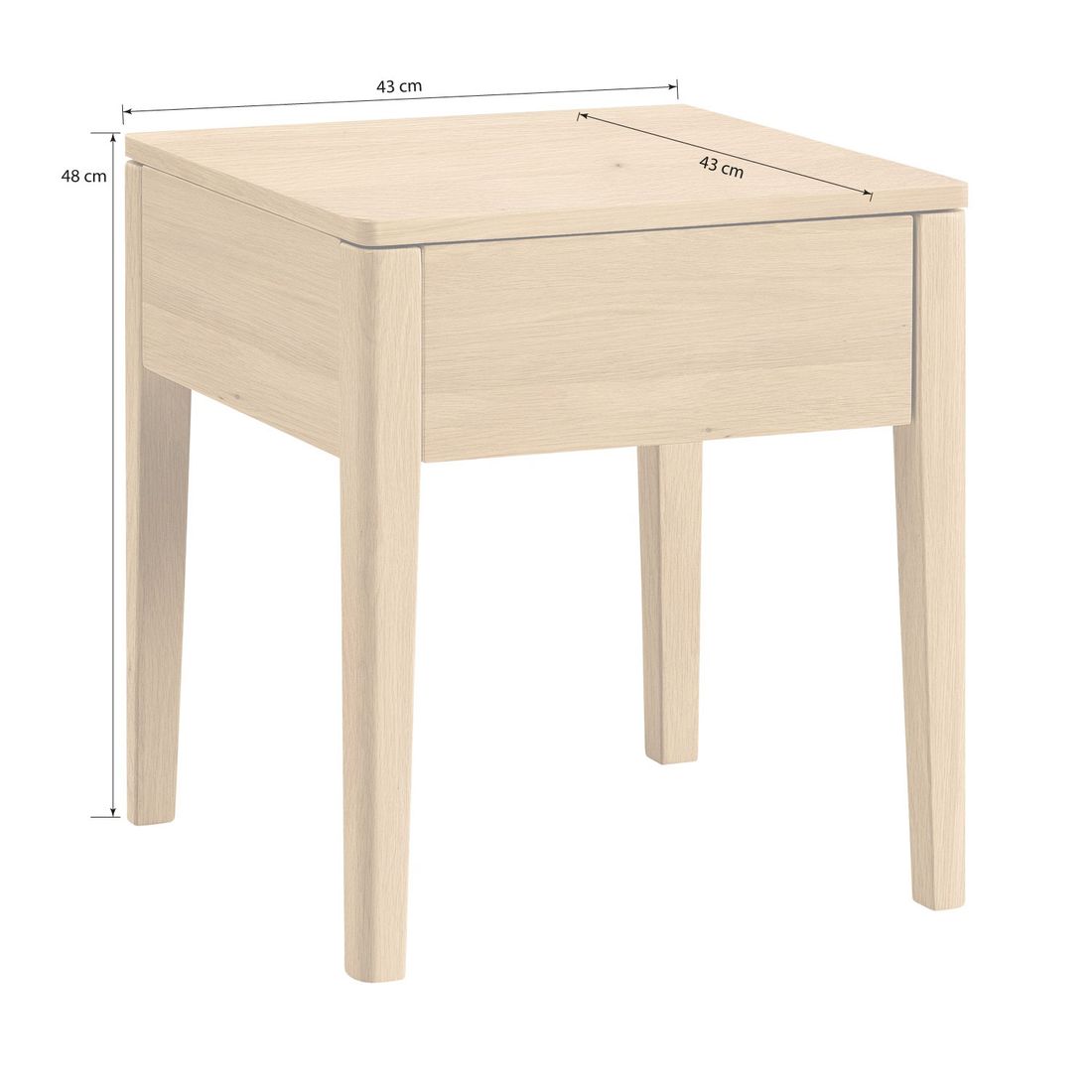 Nachttisch Gordij Eiche Massivholz H 48cm