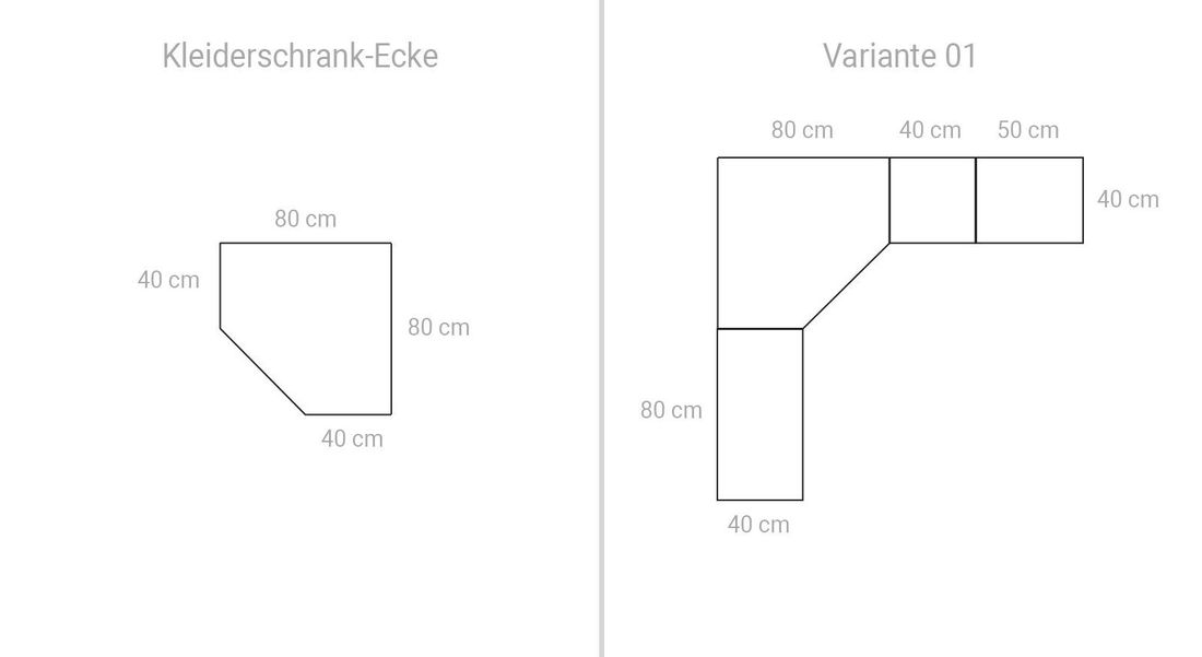 Eck-Kleiderschrank Divisa