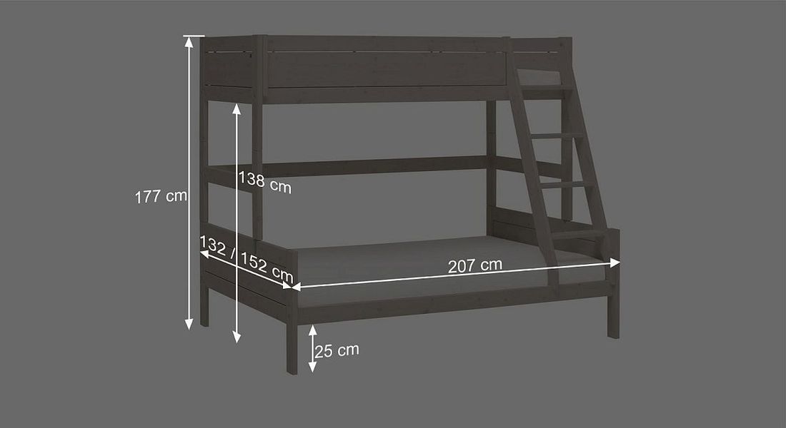 LIFETIME Familienbett Original Kiefer Massivholz mit Lattenrost