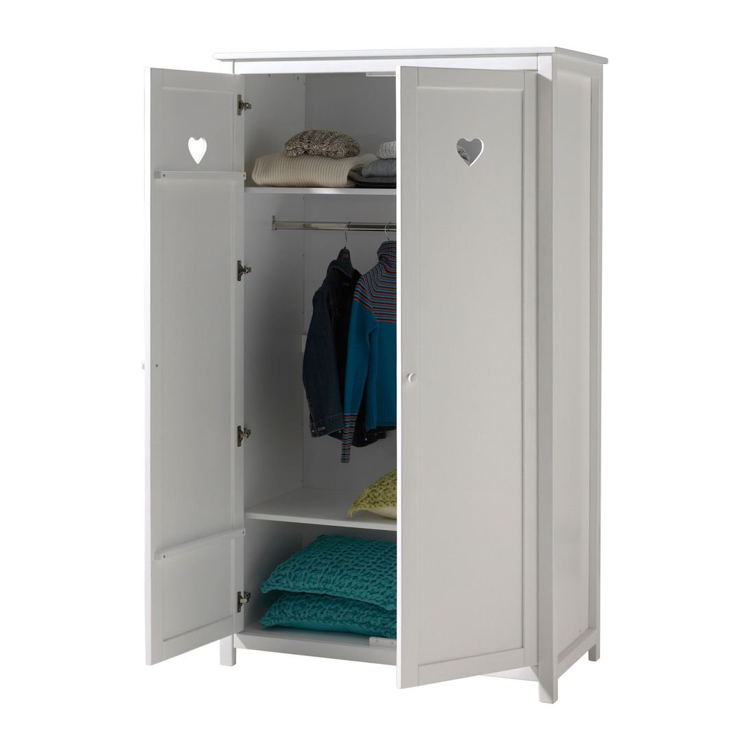 Drehtüren-Kleiderschrank Asami mit Innenausstattung H 191cm