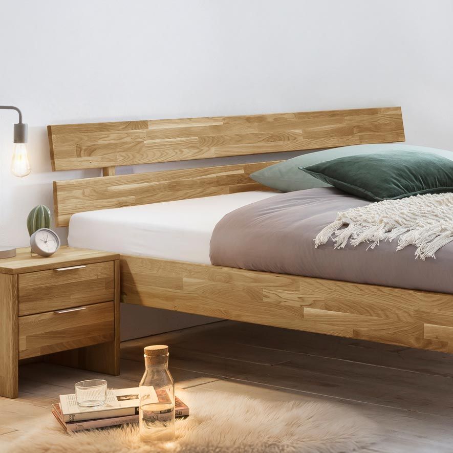 Bett Kanata Komfort Wildeiche Massivholz