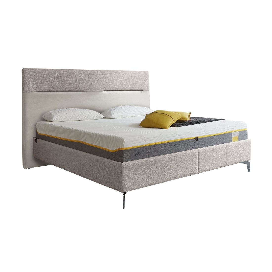 Tempur Polsterbett Classic Komfort Webstoff mit Kopfteil Texture